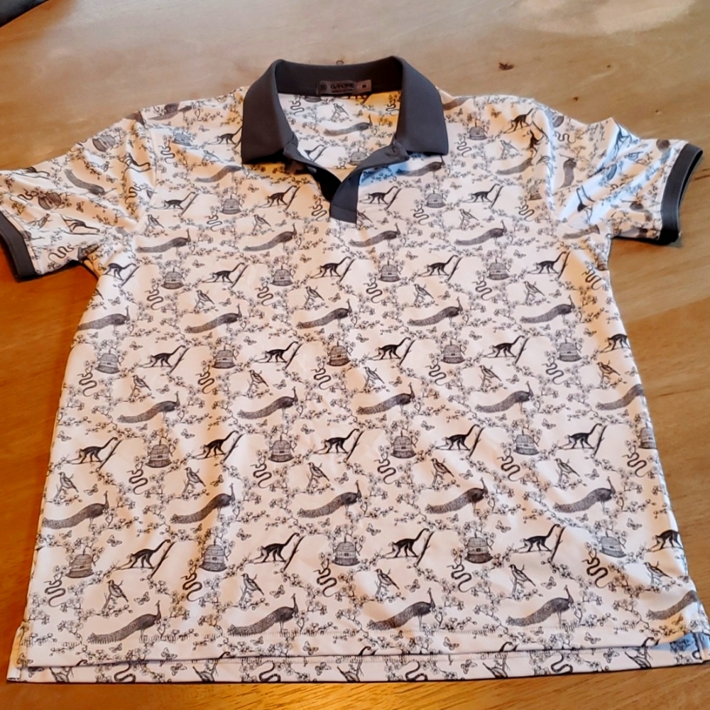 G/FORE animal printed polo